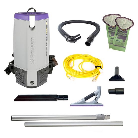 ProTeam 107536 Super Coach Pro 10 HEPA Backpack Vacuum w/ ProBlade Carpet Tool Kit (107530)
