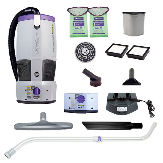 ProTeam 107644 GoFree Flex Pro II, 12 AH Cordless Backpack Vacuum W/ 107100 Kit