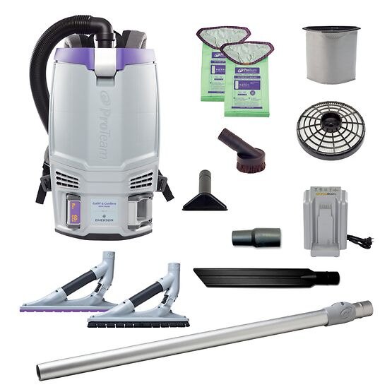 ProTeam 107788 GoFit 6 Cordless 8Ah, 6 qt. Commercial Backpack Vacuum 