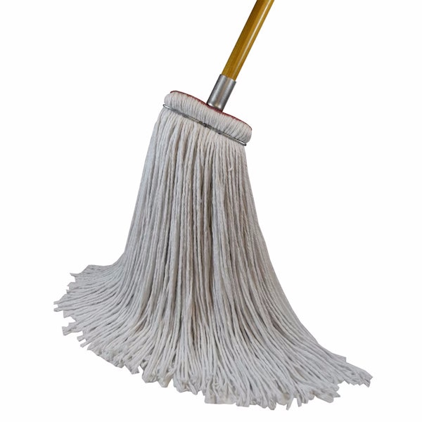 Triple-S Sta-Flat 4-Ply Rayon Finish Wet Mop, Cut-End, 20 oz., White, 12/Case